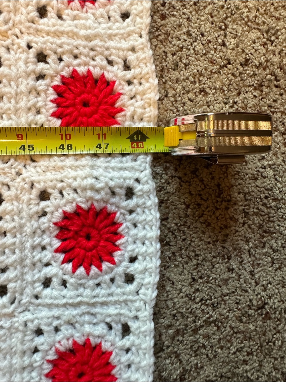 Handmade Granny Square Crochet Afghan Blanket Throw 68” X 48.5” Sunburst Motif - Picture 7 of 7